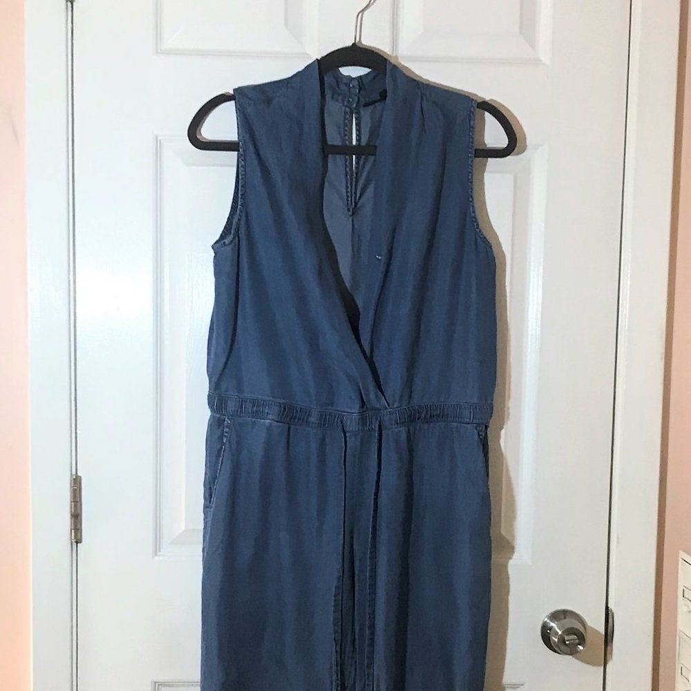 Alison Andrews Sleeveless Chambray Jumpsuit